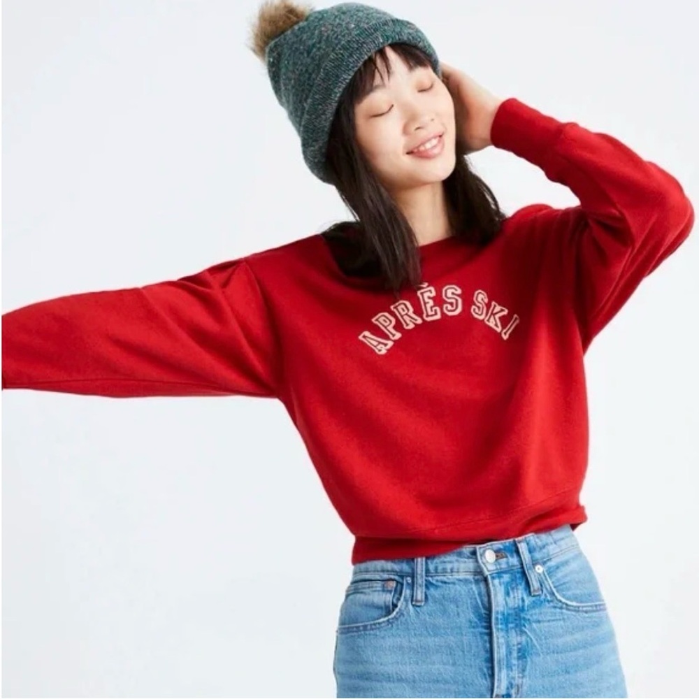 Madewell Red Apres Ski Sweatshirt